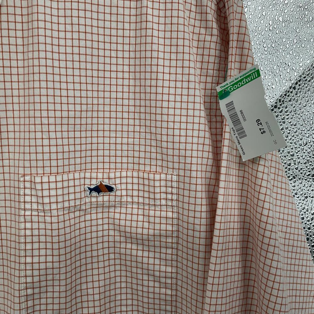 Fish Hippie Orange Checked Long Sleeve Button Down Large - Picture 6 of 6